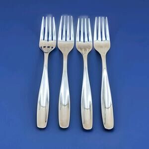 GS Gourmet Settings Set Of 4 Dinner Fork Concave GLOSSY Stainless